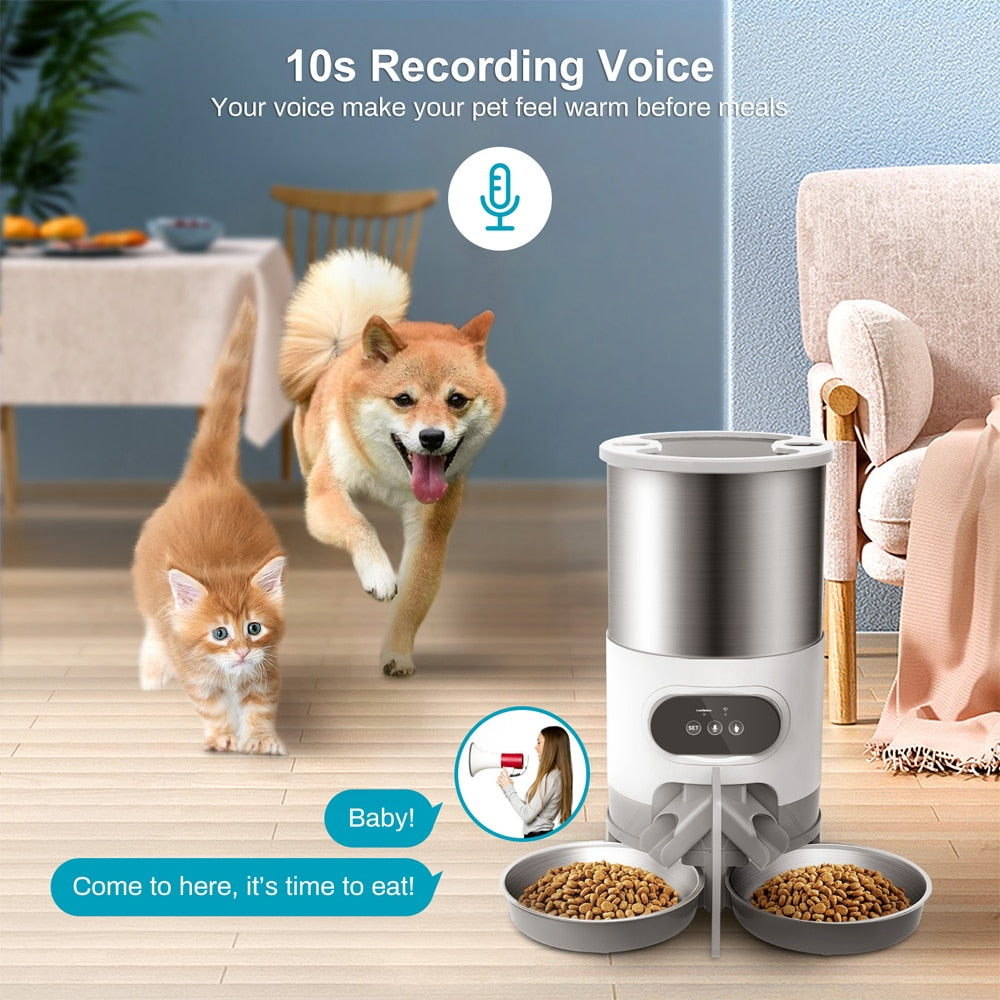 Tuya Smart Food Distributeur automatique d'alimentation à distance APP Pet Feeder pour chats et chiens