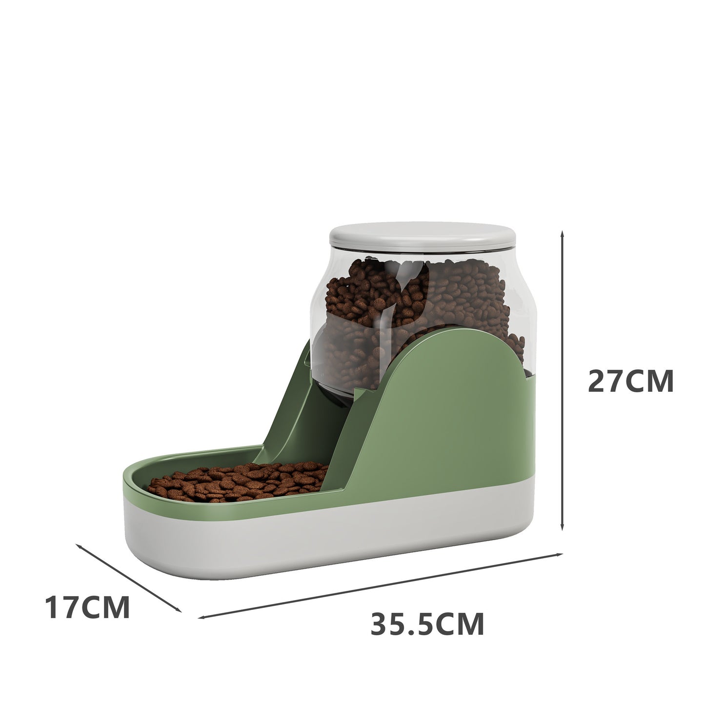 Food Water Food Dispenser For Cat & Dog Green