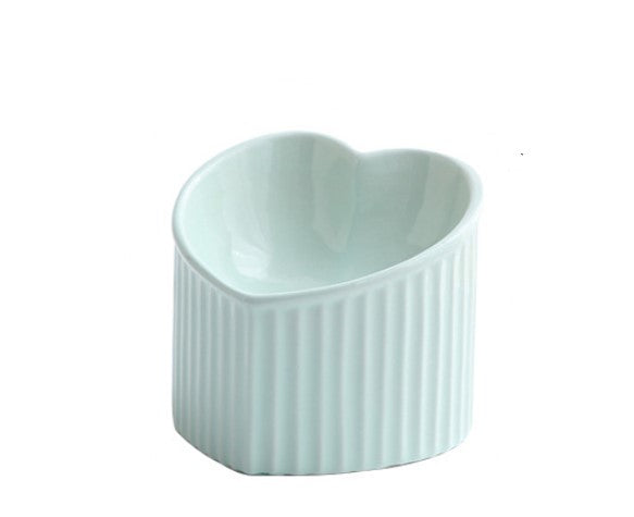 Blue Pet Ceramic Bowl With Inclined Mouth Practical