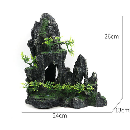 ex4 diameter Landscaping Aquarium Decoration Large Rockery Chinese Style Stone Rockery Ornaments Aquatic Fish Tank Decorations