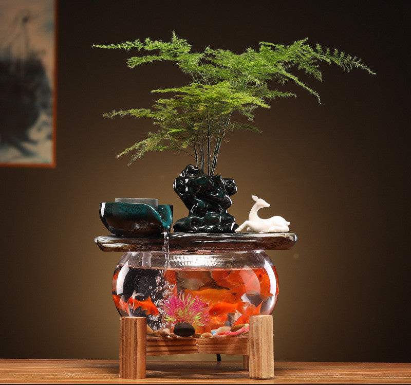 Ménage Fortune Fish Tank Mini Bassin à Poissons