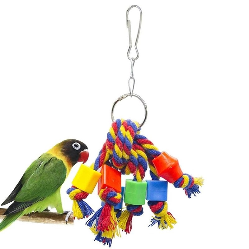 Corde de coton jouet à mâcher oiseau