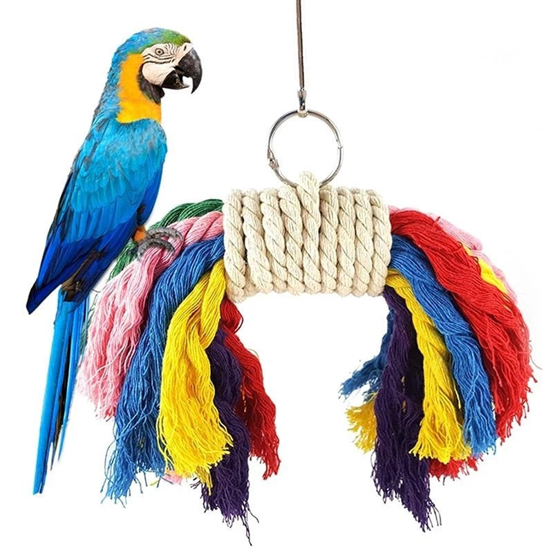 Corde de coton jouet à mâcher oiseau