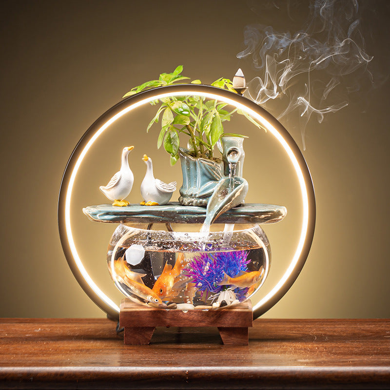 Ménage Fortune Fish Tank Mini Bassin à Poissons