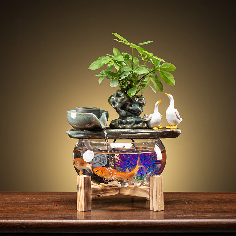 Ménage Fortune Fish Tank Mini Bassin à Poissons