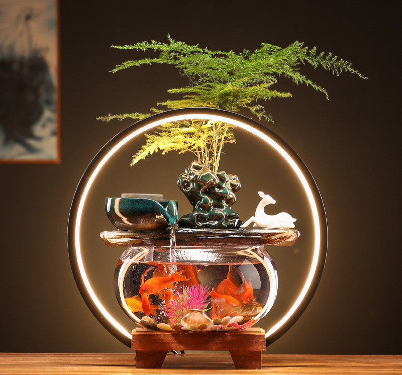Ménage Fortune Fish Tank Mini Bassin à Poissons