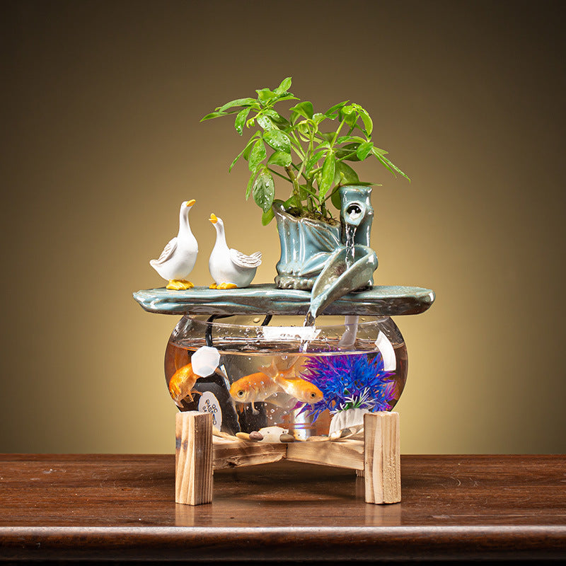 Ménage Fortune Fish Tank Mini Bassin à Poissons