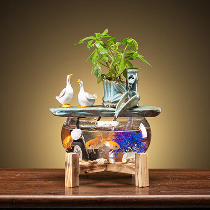 Ménage Fortune Fish Tank Mini Bassin à Poissons